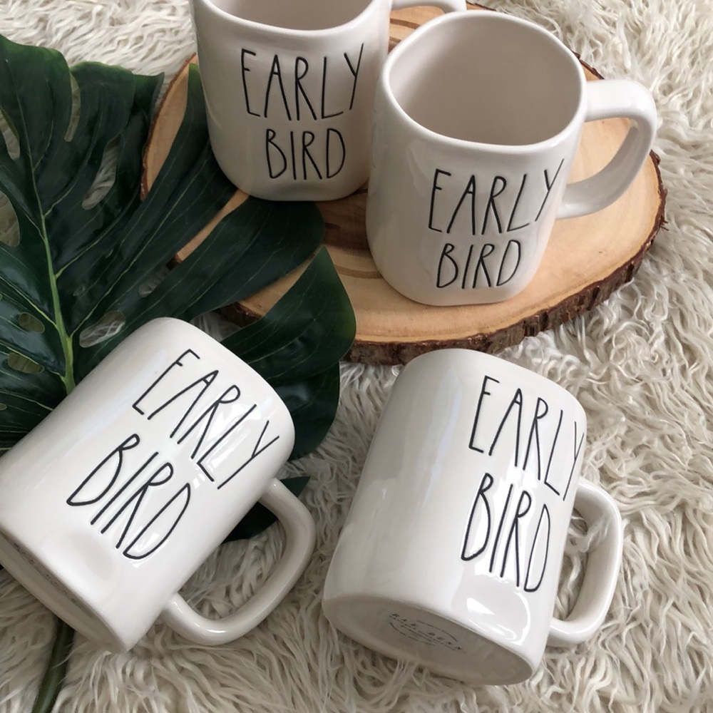 4 pcs Rae Dunn Elongated Early Bird Mug (NIB)
